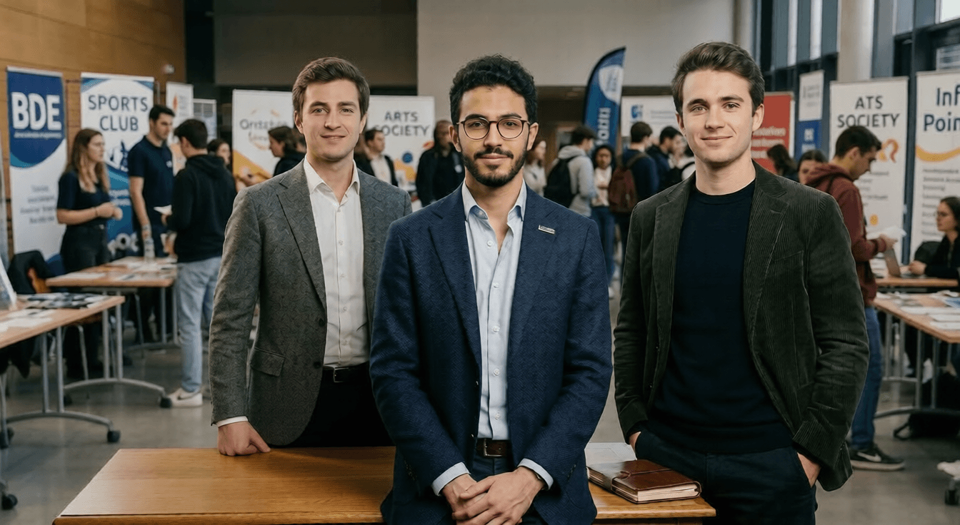 Les trois fondateurs de Majorant, étudiants de Polytechnique, CentraleSupélec et Mines Paris