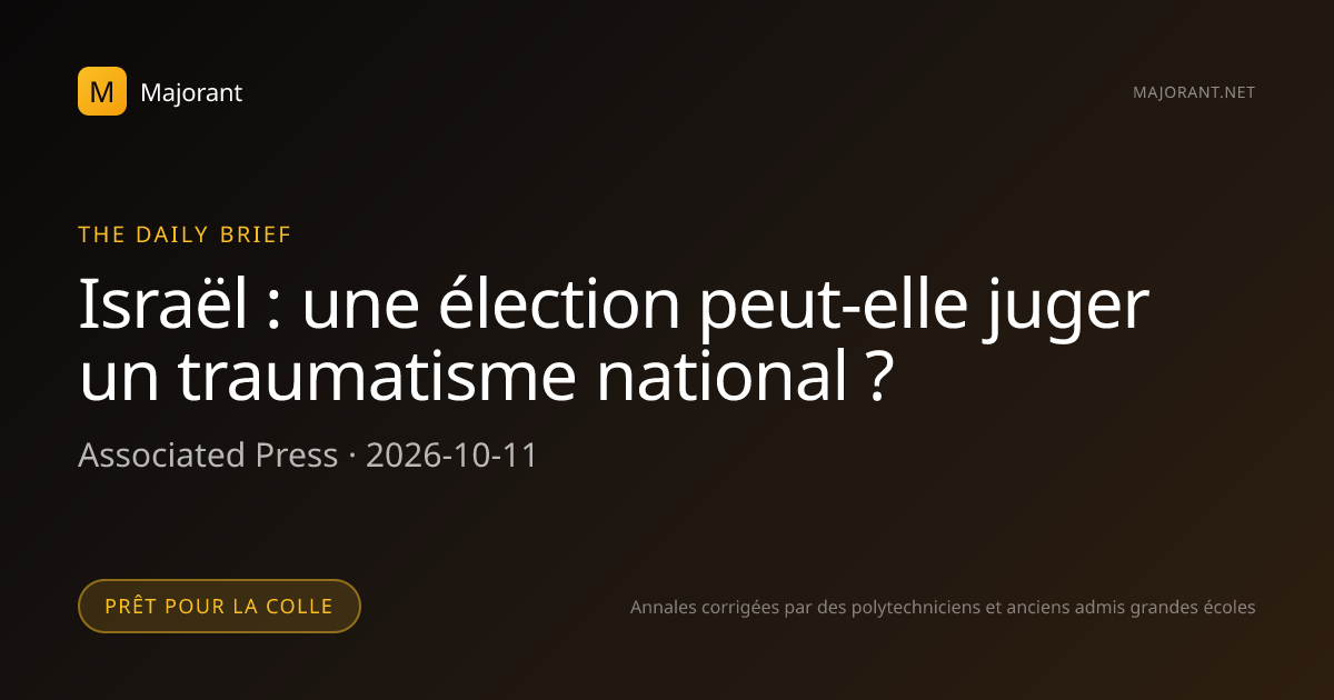Israël : une élection peut-elle juger un traumatisme national ? — The ...
